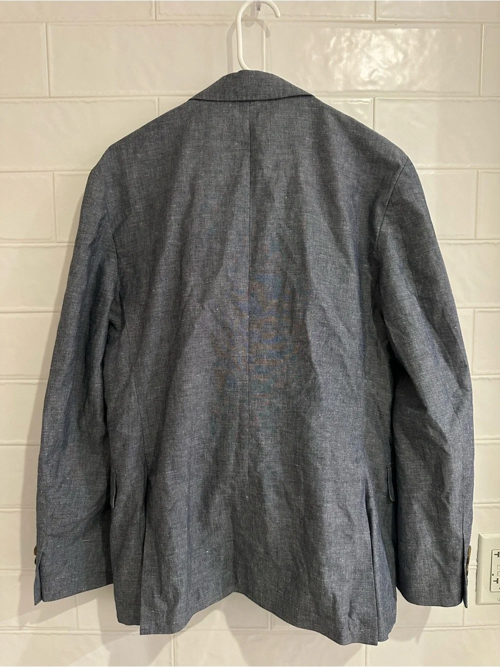 J.Crew Ludlow Suit Mens 36S Unstructured Slim Fit Somelos Linen Blend 30x28 Blue